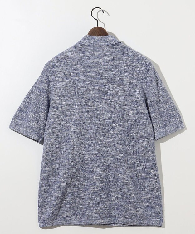 JOSEPH ABBOUD 【イタリア糸使用/軽い/洗える/サスティナブル】スラブギマ ニット シャツ サックスブルー系