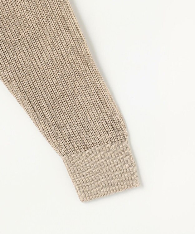 自由区 リネンミドルゲージプルオーバー ニット ベージュラメ