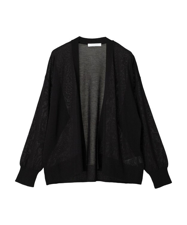 Green Parks 接触冷感ゆったりカーデ Black