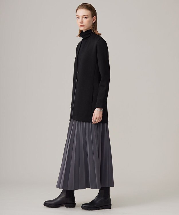 ICB L 【CLASSY.1月号掲載・洗える】ラミネートプリーツ スカート チャコール系