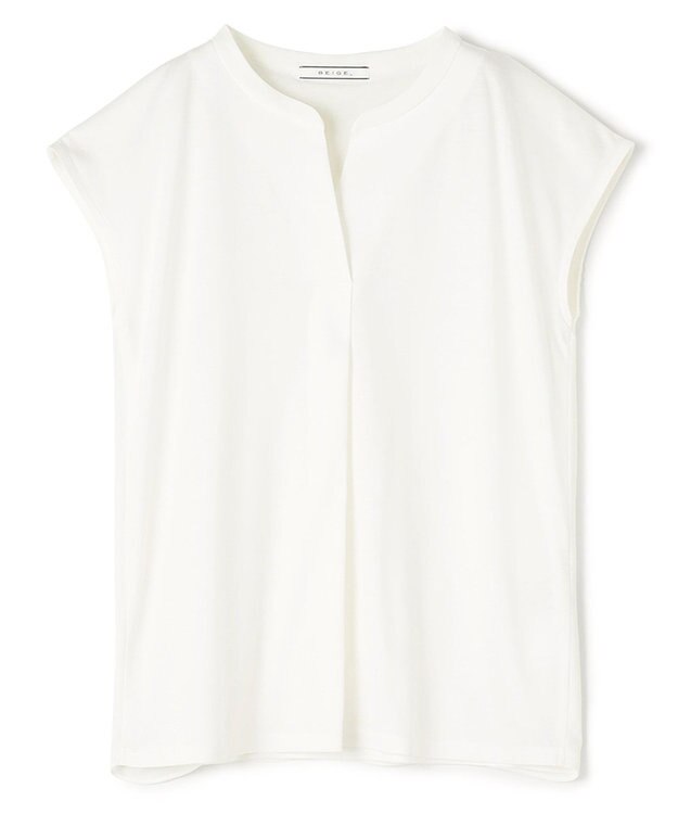 BEIGE， 【WEB限定・洗える】MELISSA / バックシフォンスキッパー半袖トップス White