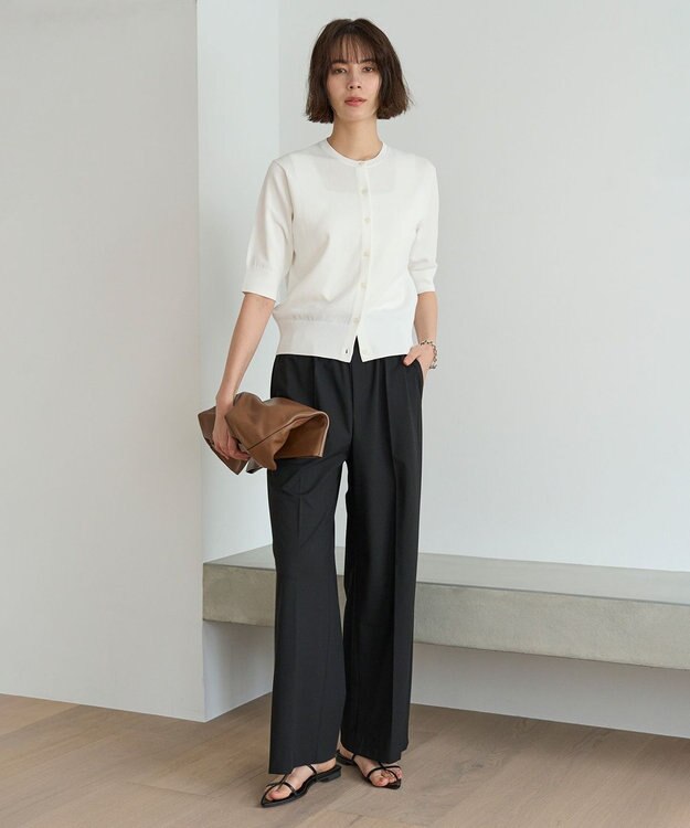 UNFILO 【接触冷感/UVケア/抗菌防臭】スゴ機能 ハーフスリーブカーディガン オフ