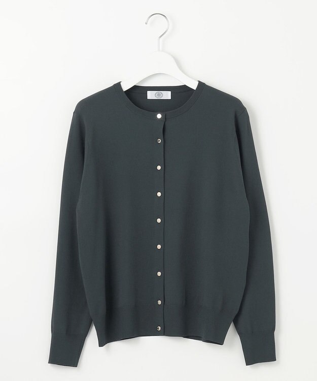 J.PRESS LADIES L 【洗える】 レーヨンエリートストレッチ カーディガン ダークグリーン系