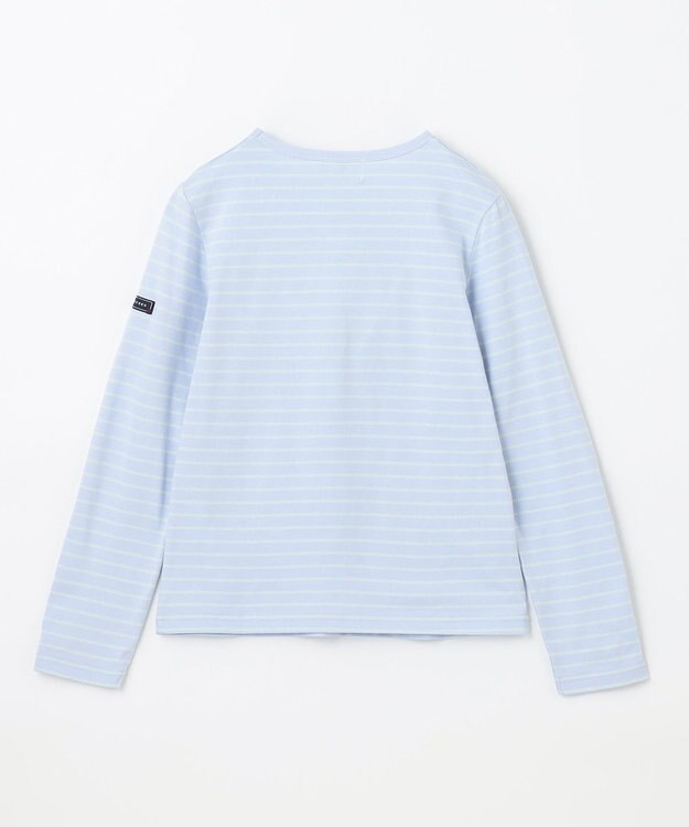 組曲 KIDS 【150-160cm】長袖ボーダー Tシャツ ミントグリーン×サックスブルー