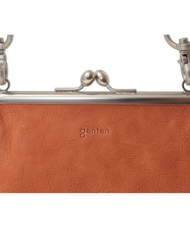 genten アンティーコ×LIBERTY 口金ミニポシェット オレンジ