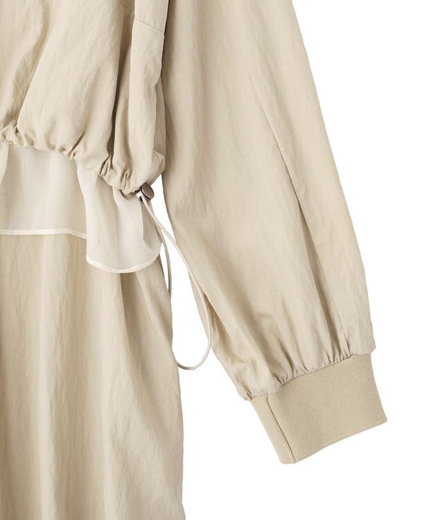 YECCA VECCA シアーMIXドロストデザインシャツワンピース Beige