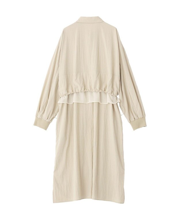 YECCA VECCA シアーMIXドロストデザインシャツワンピース Beige