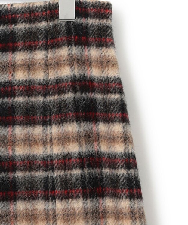 23区 S シャギーチェック スカート ブラウンチェック