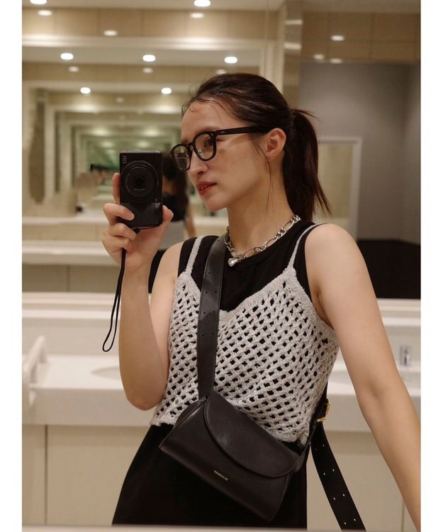 Green Parks ニットビスチェ付きカットソーワンピース Black