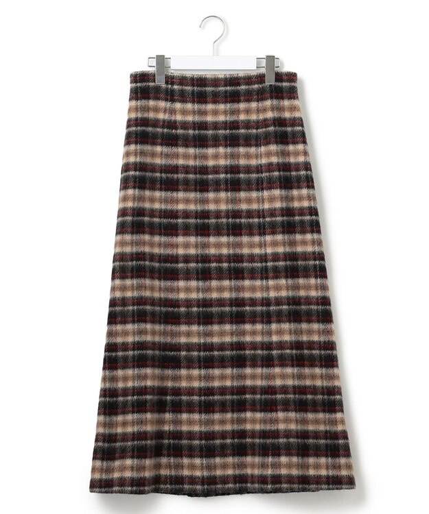 23区 シャギーチェック スカート ブラウンチェック