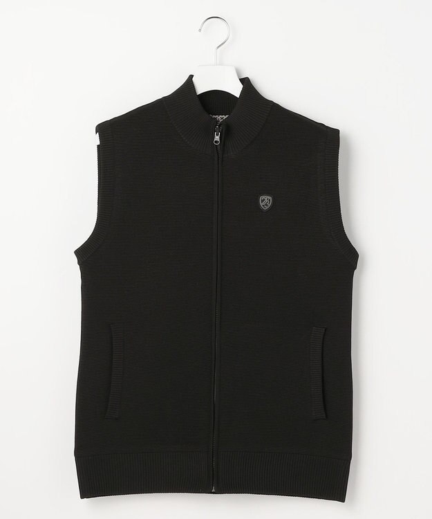 23区GOLF 【MEN】リバーシブルニットベスト モノグラム柄 ブラック系