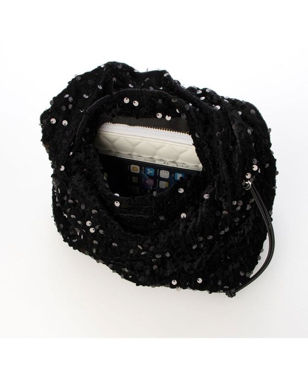 UNBILLION カシュカシュ cachecache / スパンコールドロストワンハンドルバッグ ブラック