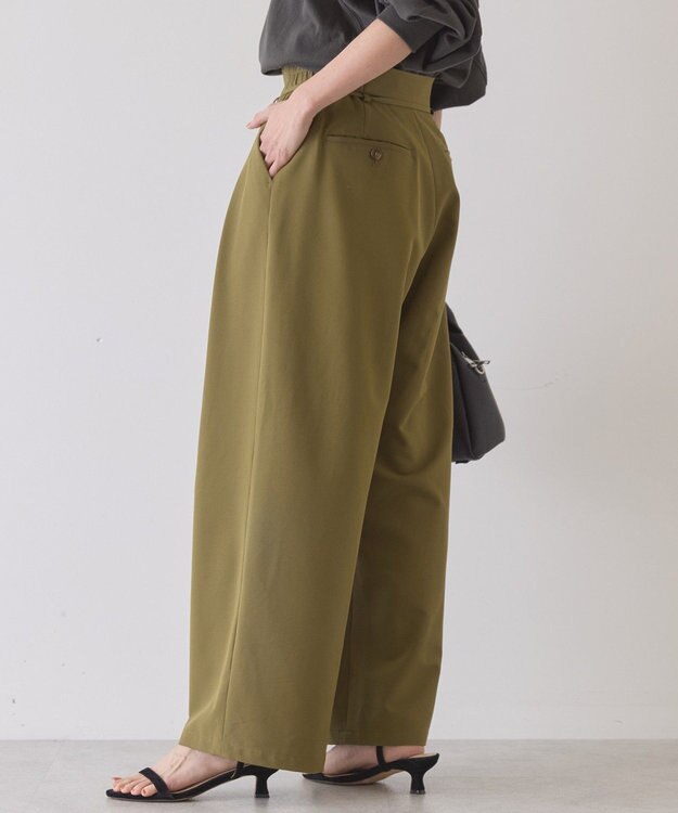 AMERICAN HOLIC リボン付きタックワイドパンツ Khaki