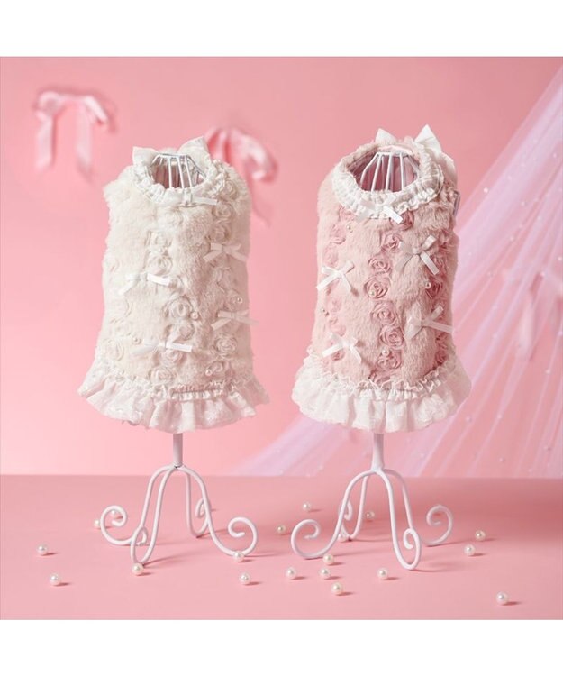 PET PARADISE cherircouture パールリボン ベスト 《ピンク》 小型犬 ピンク