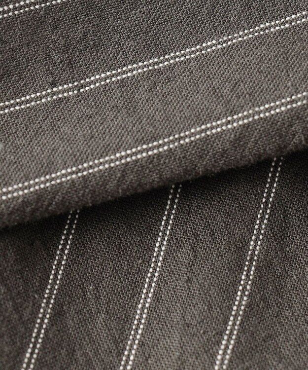 J.PRESS YORK STREET 【UNISEX】コットンリネンイージーストライプ パンツ グレー系1