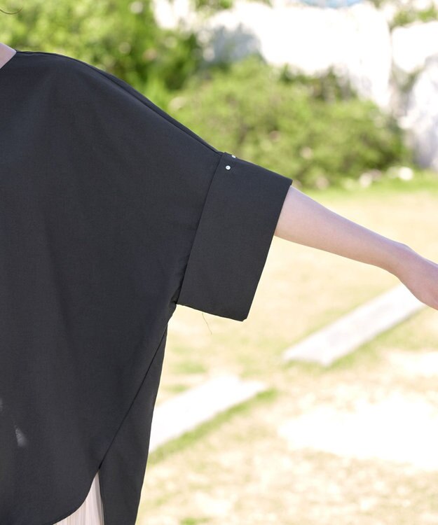 Tiaclasse 【洗える】ワイドスリーブドルマンブラウス チャコールグレー