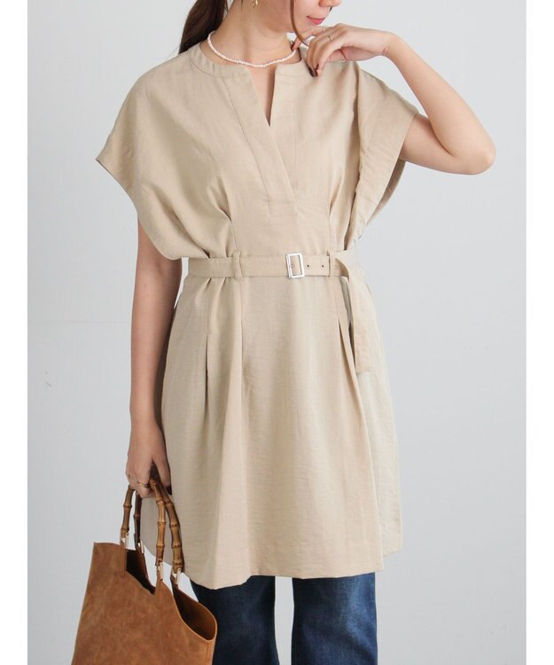 Te chichi ミリタリーチュニックシャツ ベージュ