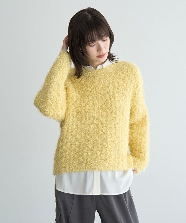 YECCA VECCA フェザーモールニット Yellow