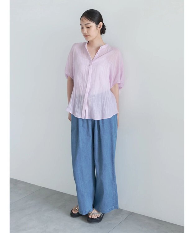 Te chichi 【7色展開】シャンブレーボイルドルマンシャツ パープル
