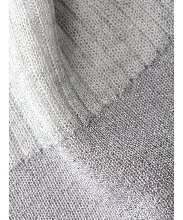 Green Parks AnriettMusee ラメ切替スリーブリブシアーニット Light Gray