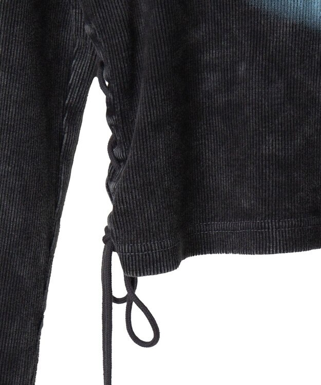 WEGO ヴィンテージウォッシュレースアップロンT スミクロ