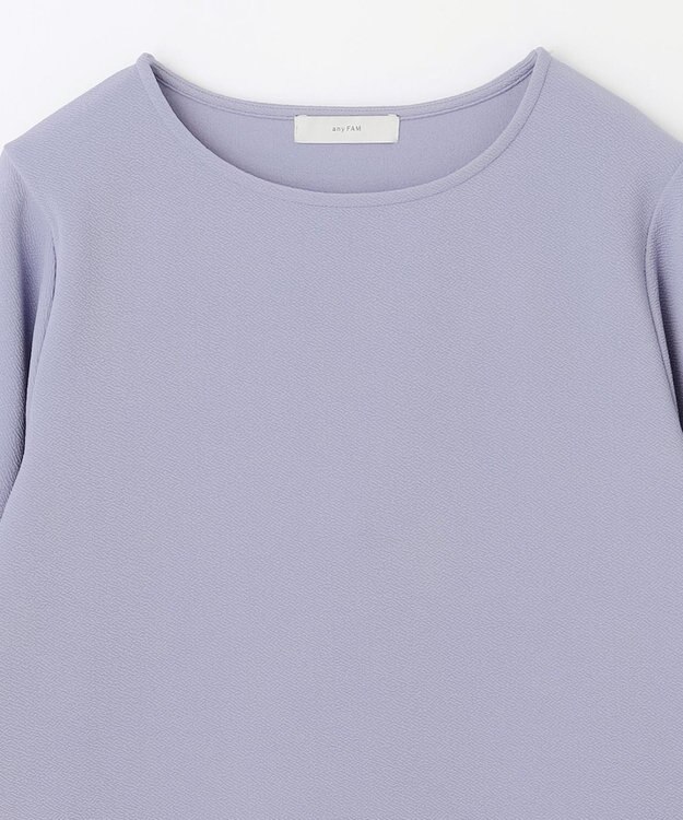 ANY L 【洗濯機可】ジャガード袖ねじりプルオーバー サックス