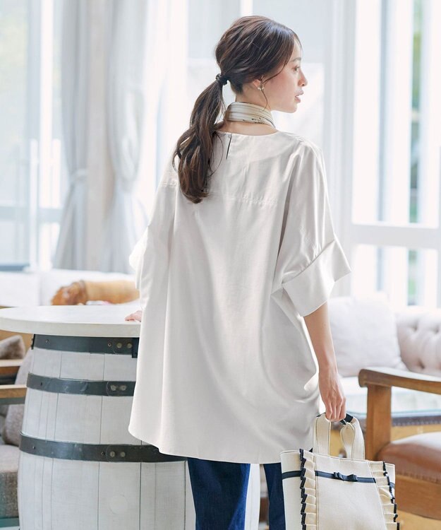 Tiaclasse 【洗える】ワイドスリーブドルマンブラウス オフホワイト
