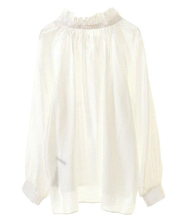 YECCA VECCA スタンドカラーシアーリボンブラウス Off White