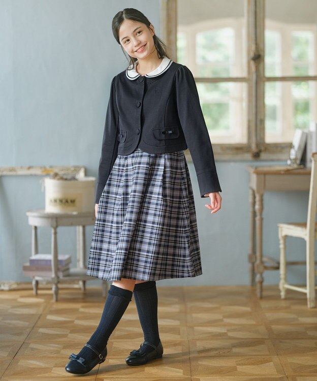 組曲 KIDS 【150-170㎝】KUMIKYOKU CHECK ジャンパースカート ブルー系3