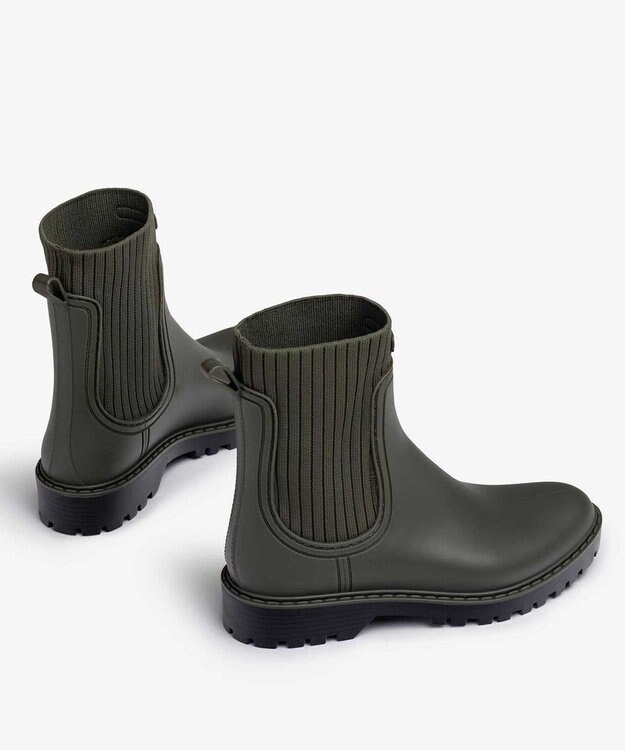 BONTRE 【UNISA/ウニサ】リブデザインレインブーツ カーキ