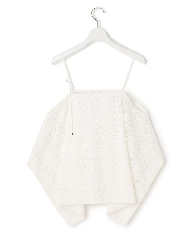 23区 【先行予約】ラッセルオーナメントレース キャミソール ブラウス ホワイト系