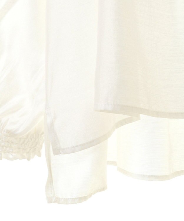 YECCA VECCA スタンドカラーシアーリボンブラウス Off White