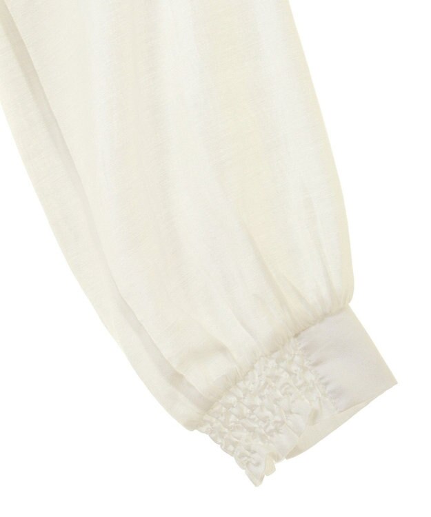 YECCA VECCA スタンドカラーシアーリボンブラウス Off White