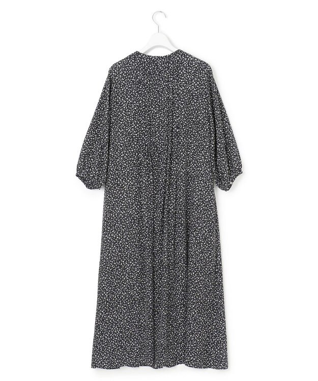 23区 L 【接触冷感/吸水速乾/洗える】ペインティングプリント ワンピース ネイビープリント