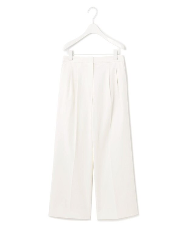 ICB 【洗える】T/Rドライギャバ  ワイドストレートパンツ アイボリー系