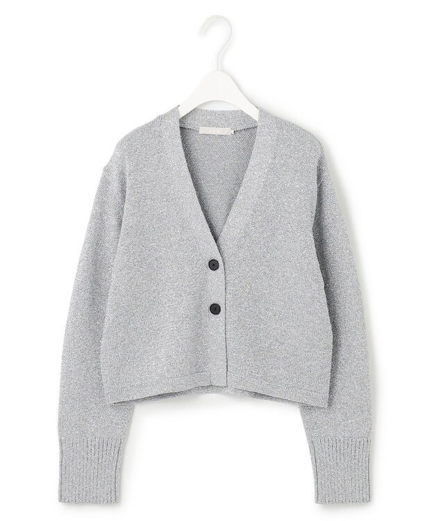 ICB 【洗える】リッチシャインニット カーディガン シルバー系