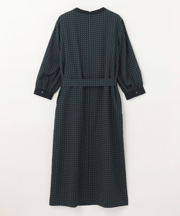 J.PRESS LADIES 【洗える】シュリンクデシン ジオメトリックプリント ワンピース ダークグリーン系5