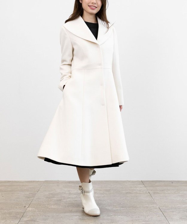 TOCCA MUSE ショールカラーコート アイボリー系