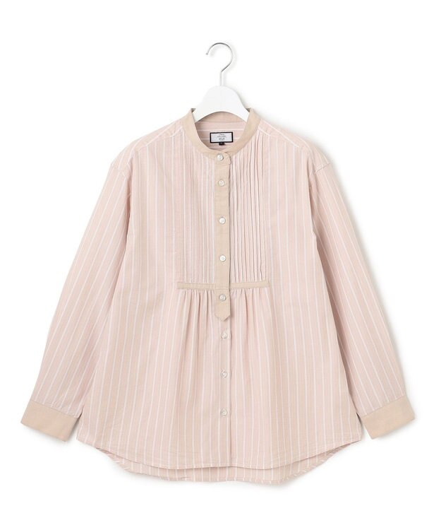 J.PRESS YORK STREET 【WOMEN】コットンタイプライターストライプ ブラウス ベージュ系1