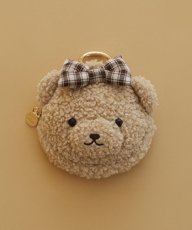 Maison de FLEUR リボンベアチャームポーチ Beige