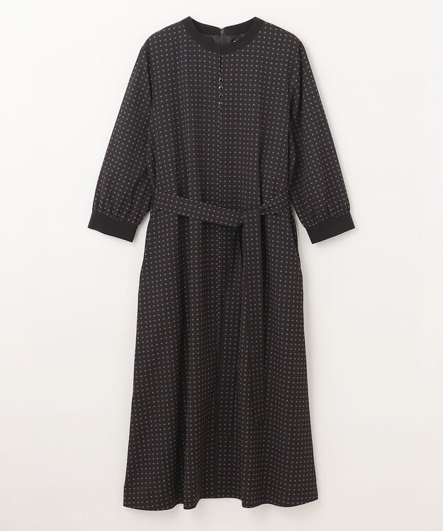 J.PRESS LADIES 【洗える】シュリンクデシン ジオメトリックプリント ワンピース ネイビー系5