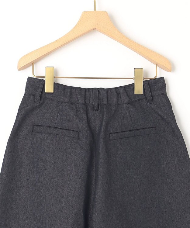 組曲 【洗える】デニムライクギャバ パンツ ネイビー系