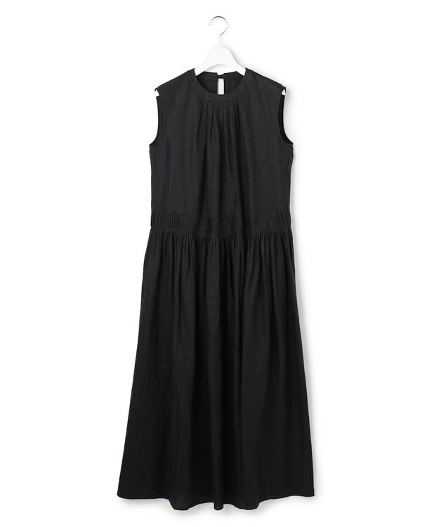 23区 S 【GOLD LABEL】ノーザンリネン バックリボン フレア ワンピース ブラック系