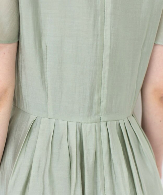 Tiaclasse L 【洗える】大人上品なシアータックワンピース ミント