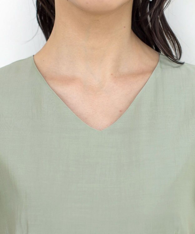 Tiaclasse 【洗える】大人上品なシアータックワンピース ミント