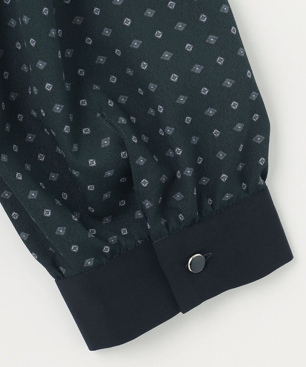 J.PRESS LADIES 【洗える】シュリンクデシン ジオメトリックプリント ワンピース ダークグリーン系5