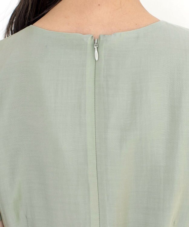 Tiaclasse 【洗える】大人上品なシアータックワンピース ミント