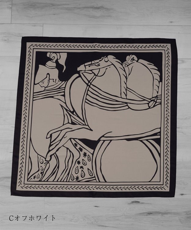 Tiaclasse 【小倉優子さん着用・選べる柄タイプ】大判スカーフ Cオフホワイト