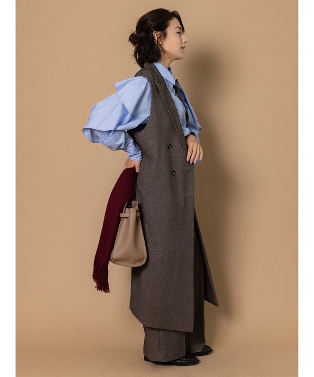 Te chichi 【泉 里香さん着用・Oggi.jp10/23掲載】ツイードロングジレ（セットアップ可） ブラウン
