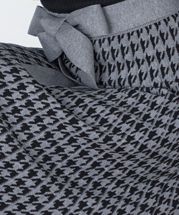 Tiaclasse 【洗える】千鳥柄ニットプリーツワンピース ブラック